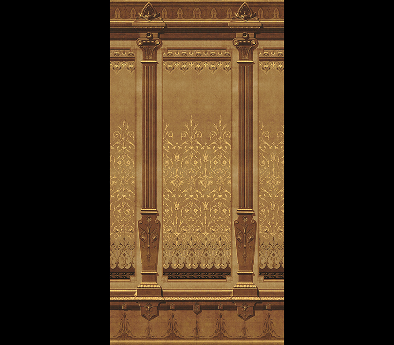 Décor Padoue, col. Beige et or